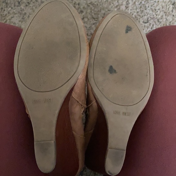 Nine West Tan Wedge Heel Boots - Picture 6 of 7